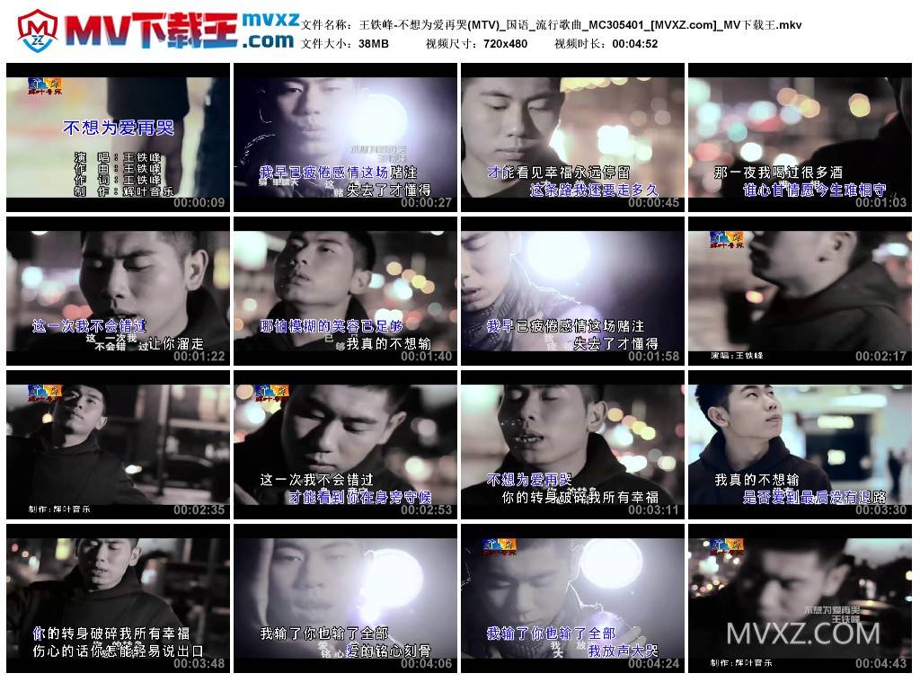 王铁峰-不想为爱再哭(MTV)_国语_流行歌曲_MC305401